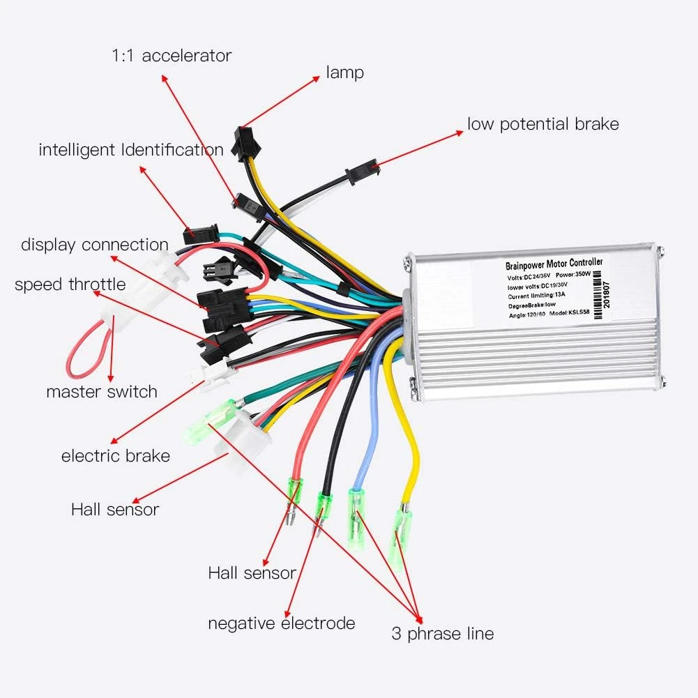MAGT Contrôleur de Véhicule Électrique Sans Balai 36V-48V - Contrôleur en Aluminium À Onde Sinusoïdale - Panneau D'affichage LCD Étanche pour Vélo et Scooter