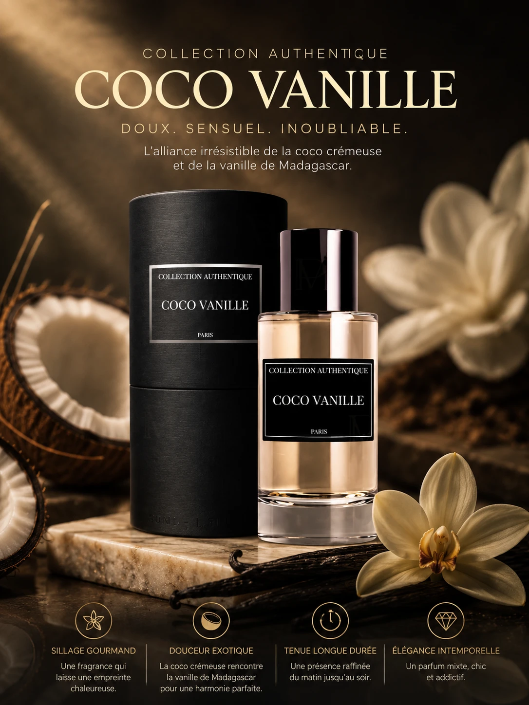 Extrait de Parfum Coco Vanille 50 ml - Gold Prestige Paris